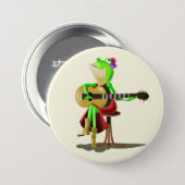 Frog Playing Guitar 7.5 Cm Round Badge (Front & Back)