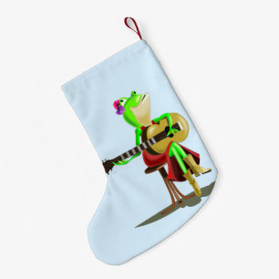 Frog Playing Guitar Christmas Stocking - Painting