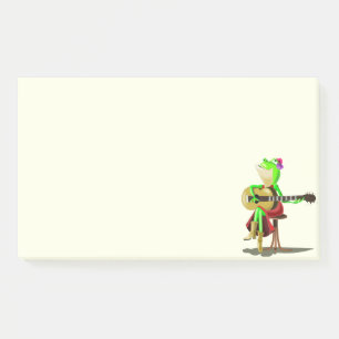 Frog Playing Guitar Funny Post it Notes