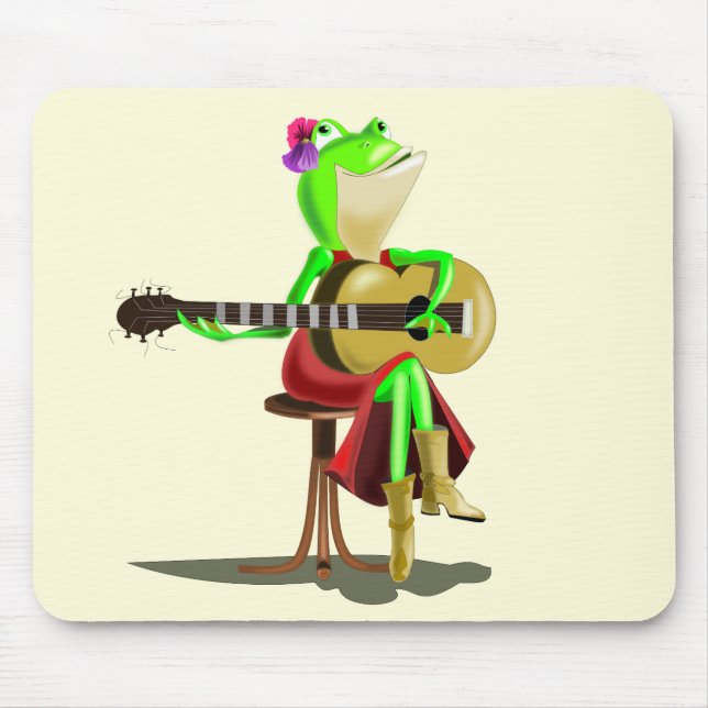 Frog Playing Guitar Mouse Mat (Front)