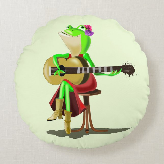 Frog Playing Guitar Pillows (Front)