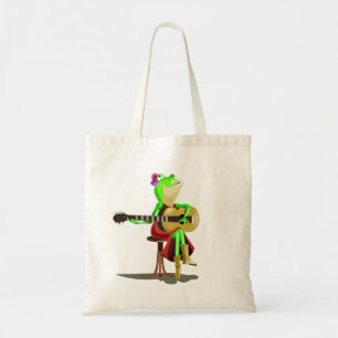 Frog Playing Guitar Tote Bag - Painting
