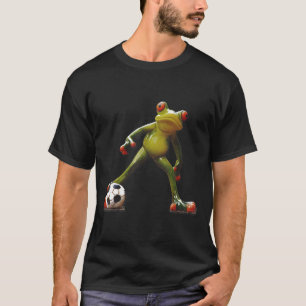 Frog Playing Soccer Humorous Graphic T-Shirt