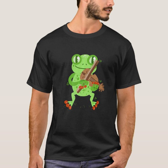 Frog Playing Violin T-Shirt (Front)