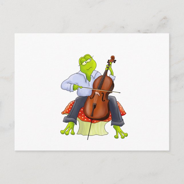 Frog Plays Cello Postcard (Front)