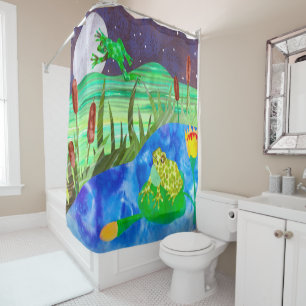 Frog Pond Night Songs Shower Curtain