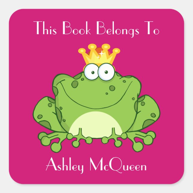 Frog Prince (2) Bookplate Square Sticker (Front)