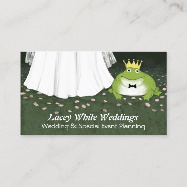 Frog Prince and Bride - Fairy Tale Wedding Business Card (Front)