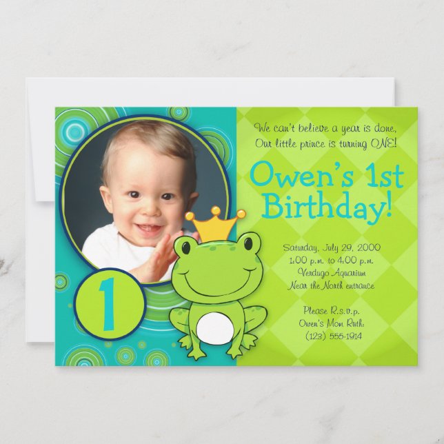 Frog Prince Birthday Invitation (Front)