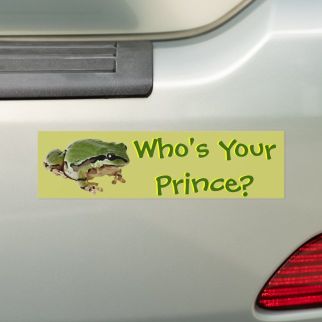 Frog Prince Bumper Sticker (On Car)