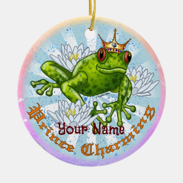 Frog Prince Charming Ceramic Tree Decoration (Front)
