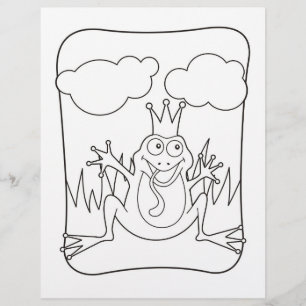Frog Prince Colouring Book Page