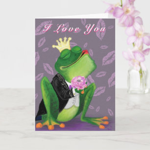 Frog Prince Funny Valentine's Day Card with Text