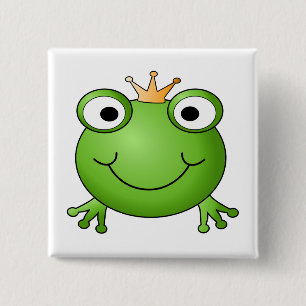 Frog Prince. Happy Frog. 15 Cm Square Badge