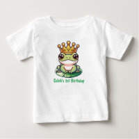 Frog Prince in Gold Crown Fairytale 1st Birthday