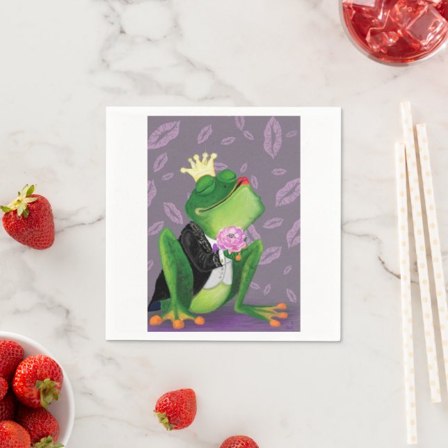 Frog Prince - Kiss Me - Funny  Napkin (Insitu)