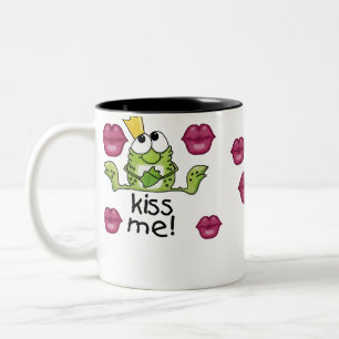 Frog Prince Kiss Me Two-Tone Coffee Mug