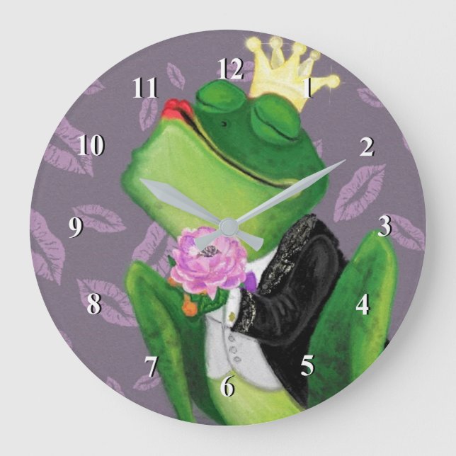 Frog Prince - Kissy Large Clock (Front)