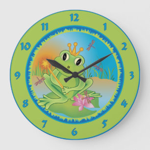 Frog Prince Large Clock
