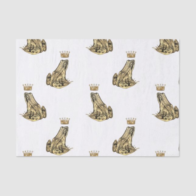Frog Prince Magic Charm Fantasy Golden Crown Tissue Paper (Front)