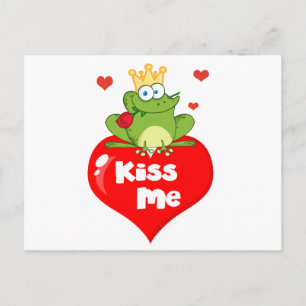 Frog Prince On A Red Heart Postcard