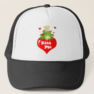 Frog Prince On A Red Heart Trucker Hat
