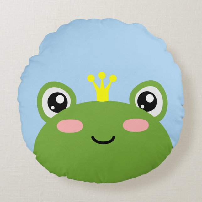 Frog Prince or Princess Round Cushion (Front)