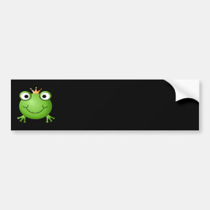 Frog Prince. Smiling Frog with a Crown. Bumper Sticker