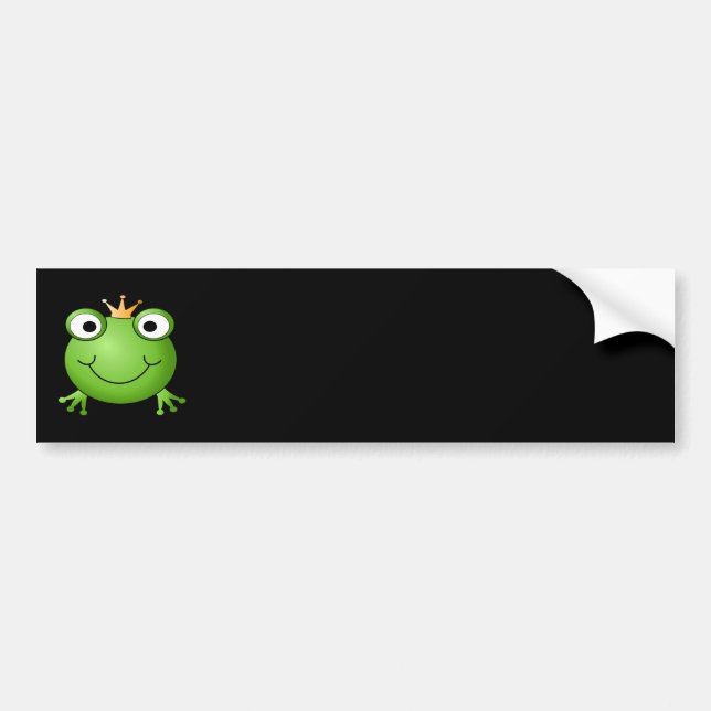 Frog Prince. Smiling Frog with a Crown. Bumper Sticker (Front)