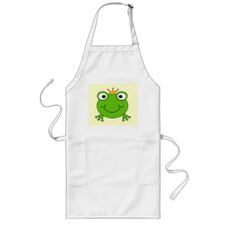 Frog Prince. Smiling Frog with a Crown. Long Apron