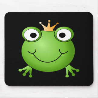 Frog Prince. Smiling Frog with a Crown. Mouse Mat