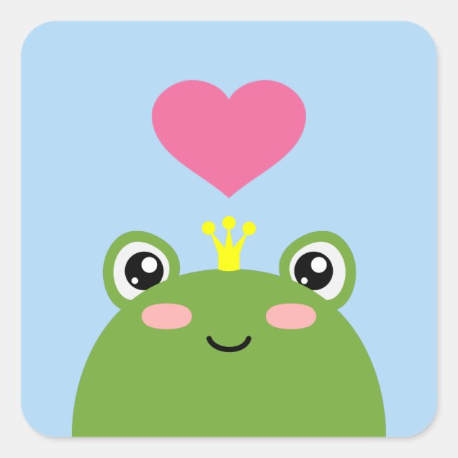 Frog Prince Square Sticker (Front)