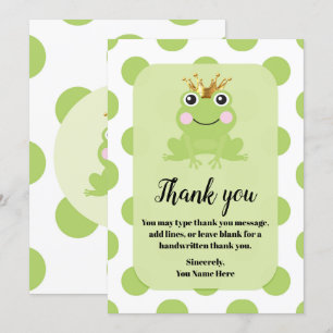 Frog Prince Storybook Thank You Baby Shower Invitation