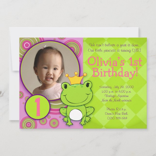 Frog Princess Birthday Invitation (Front)
