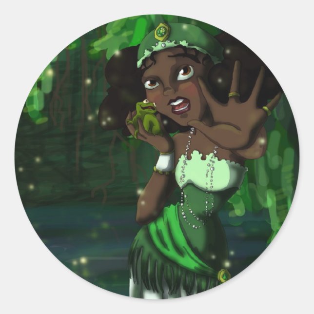 Frog Princess Classic Round Sticker (Front)
