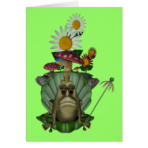 Frog Princess On Throne Blank Note Card