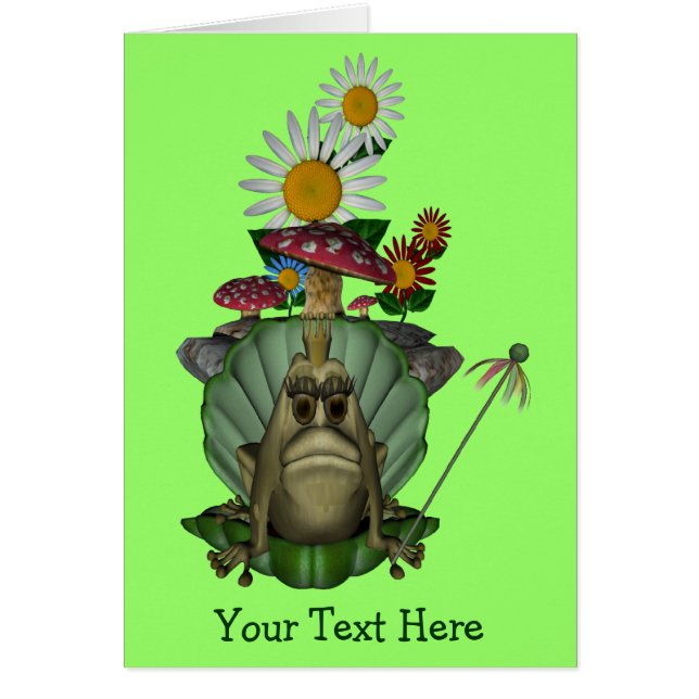 Frog Princess On Throne Cute Card (Front)