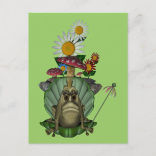 Frog Princess On Throne Cute Postcard