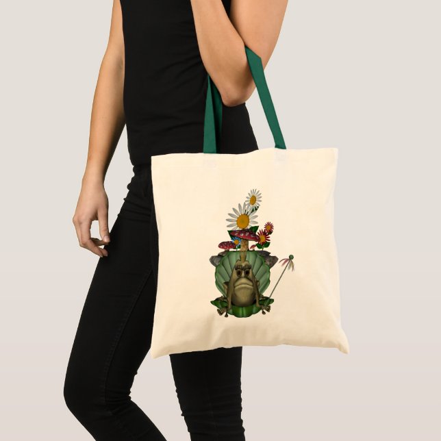 Frog Princess On Throne Cute  Tote Bag (Front (Product))