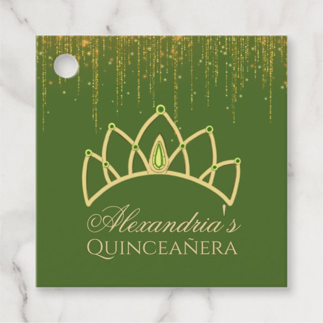 Frog Princess Quinceanera Birthday Favour Tag (Front)