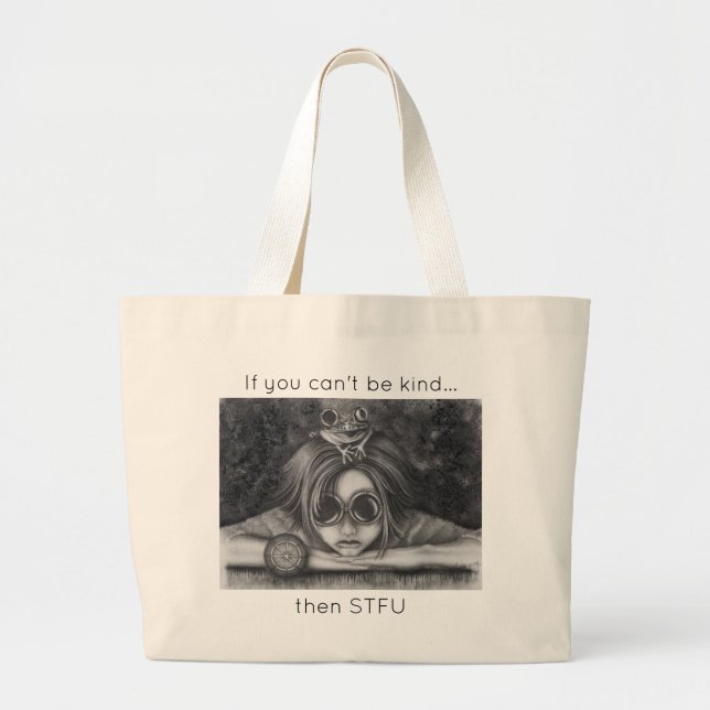 Frog Princess Tote Bag STFU Be kind purse (Front)