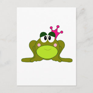 Frog Princess With Pink Crown Cartoon Postcard