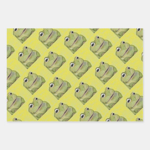 Frog print wrapping paper