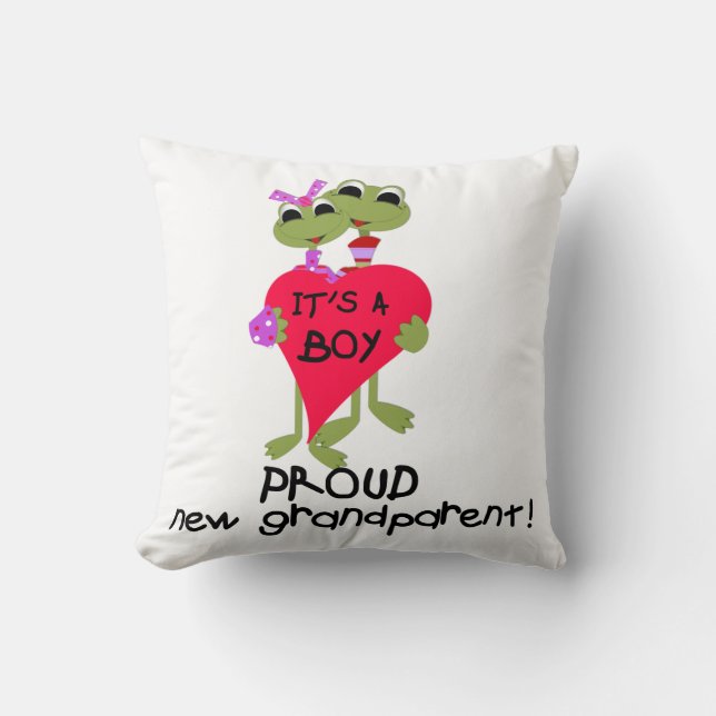 Frog Proud Grandparent of Boy Gifts Cushion (Front)