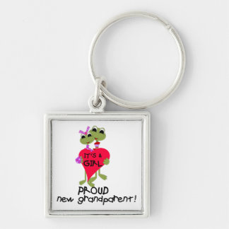 Frog Proud Grandparent of Girl Gifts Key Ring
