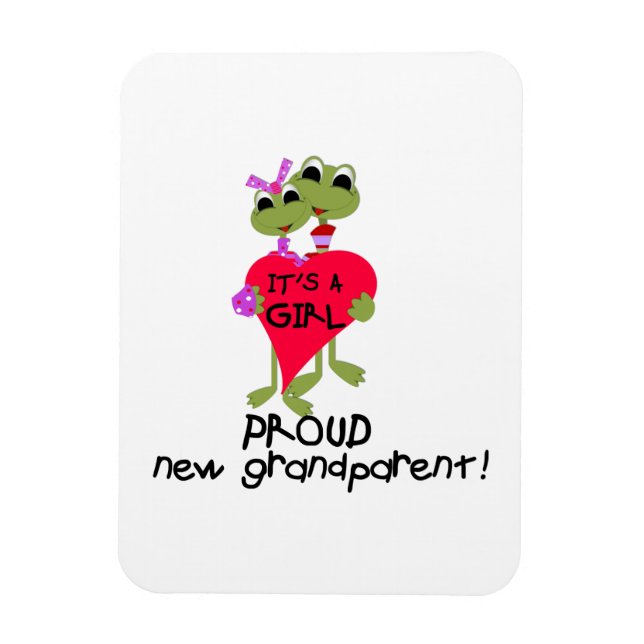 Frog Proud Grandparent of Girl Gifts Magnet (Vertical)