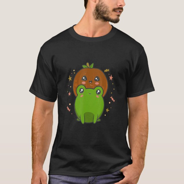 frog pumpkin cute candy T-Shirt (Front)