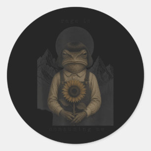 Frog Rage Is Consuming Me Sarcastic Meme Funny Classic Round Sticker