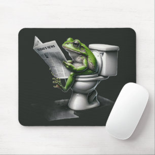 Frog Reading a Newspaper on the Toilet Mouse Mat