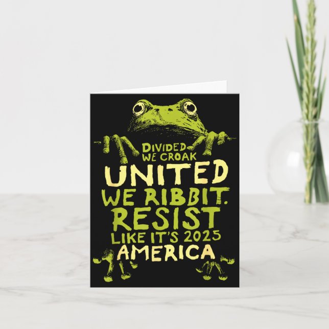 Frog Resist Cute Funny  Card (Front)